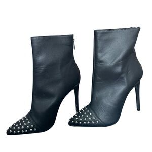 Wild Diva - Black Studded Heeled Boots